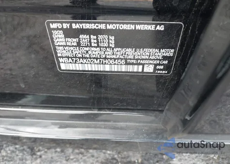 2021 BMW 228I Gran Coupe xDrive from USA, damaged, VIN WBA73AK02M7H06456